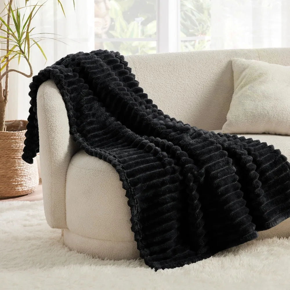 Bedsure GentleSoft White Throw Blanket for Couch - Cozy Blanket for Women, Cute Fleece Throws for Girls Sofa Couch Cover