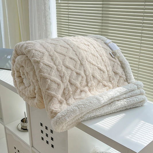Lamb Fleece Throw Blanket Cozy Home Warm Sofa Blanket Winter Double Sided Throw Sofa Cover Thick Lamb Sleeping Blanket
