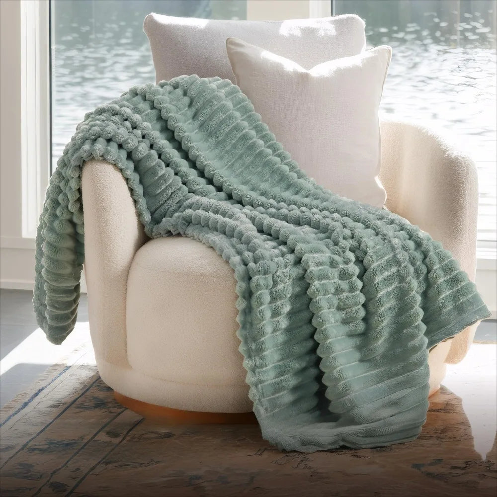 Bedsure GentleSoft White Throw Blanket for Couch - Cozy Blanket for Women, Cute Fleece Throws for Girls Sofa Couch Cover