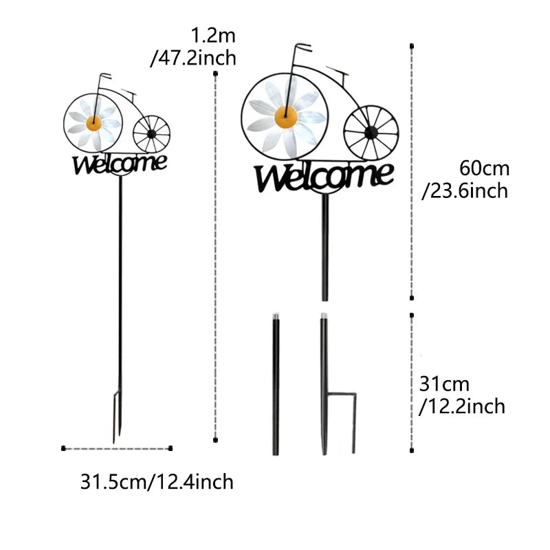 1pc Outdoor Garden Daisy Windmill Decoration,Courtyard Metal Windmill Decoration,Home Yard Art Decoration Gift-Add An Interestin