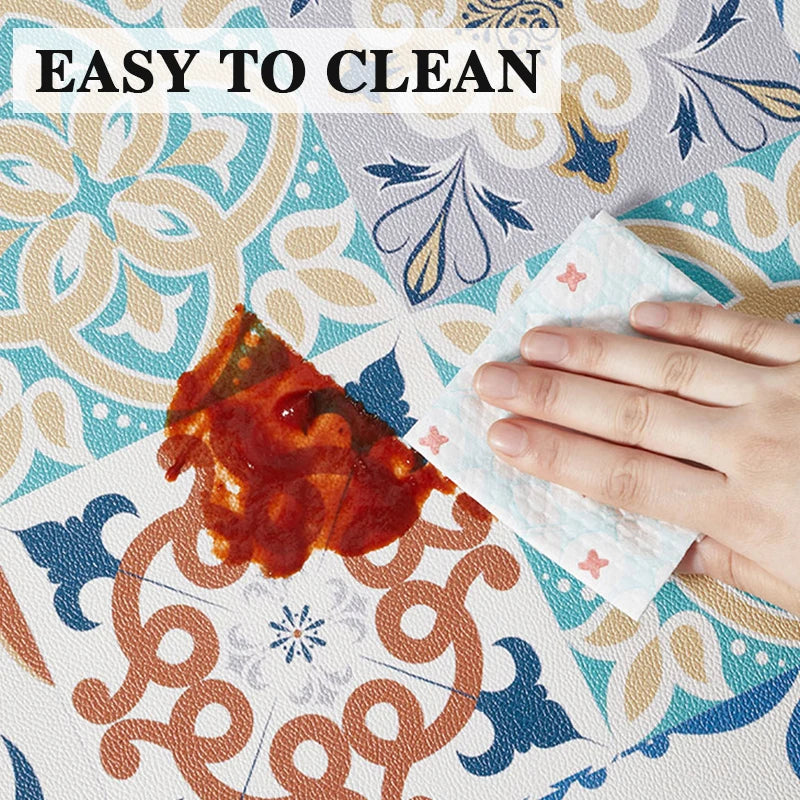 Kitchen rugs Waterproof Non-slip Carpet Oil-proof Leather Floor Mat  Home Decoration Area Rug alfombras de cocina