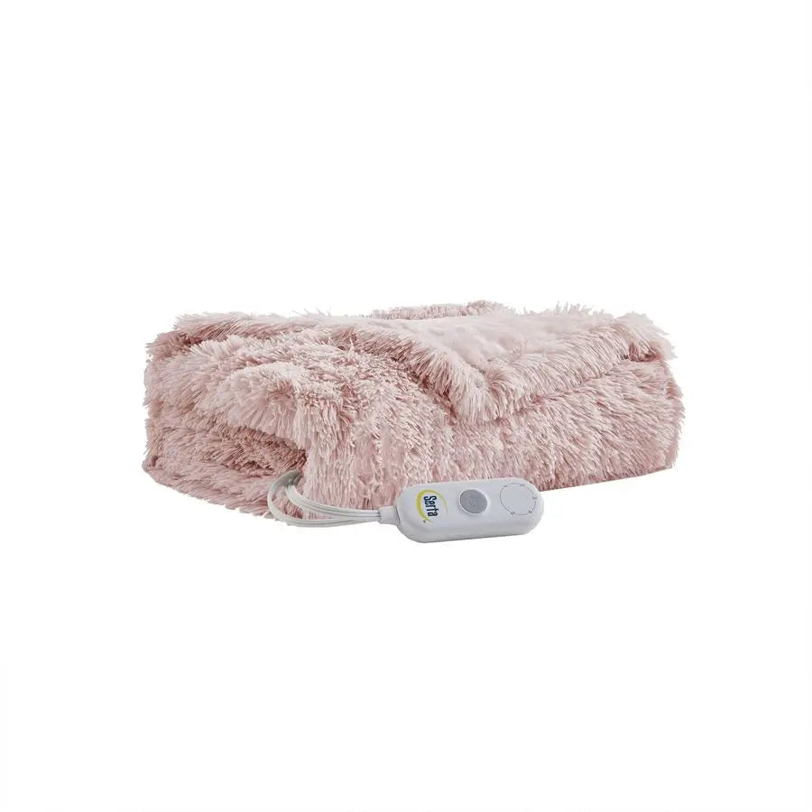 Mila Shaggy Heated Throw Blanket Soft Faux Fur Heated Blanket, Fast Heating, Auto Shut Off Timer, Low EMF, 5 Heat Setting, ETL C