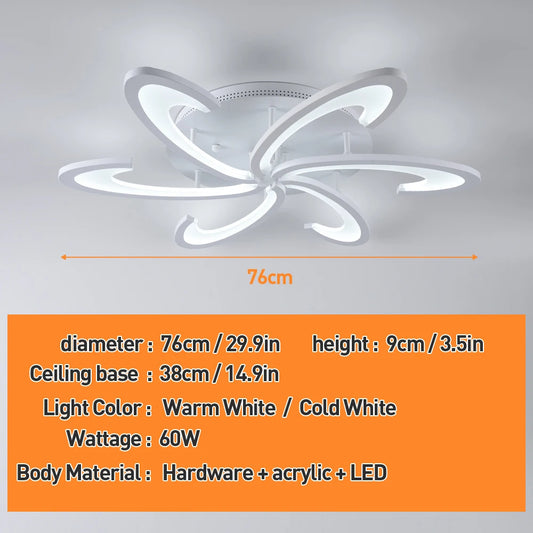 Modern Led Chandeliers Living Dining Room Bedroom Flower Acrylic Aluminum kitchen Ceiling Lamp Home Decor Fixture Pendant Light