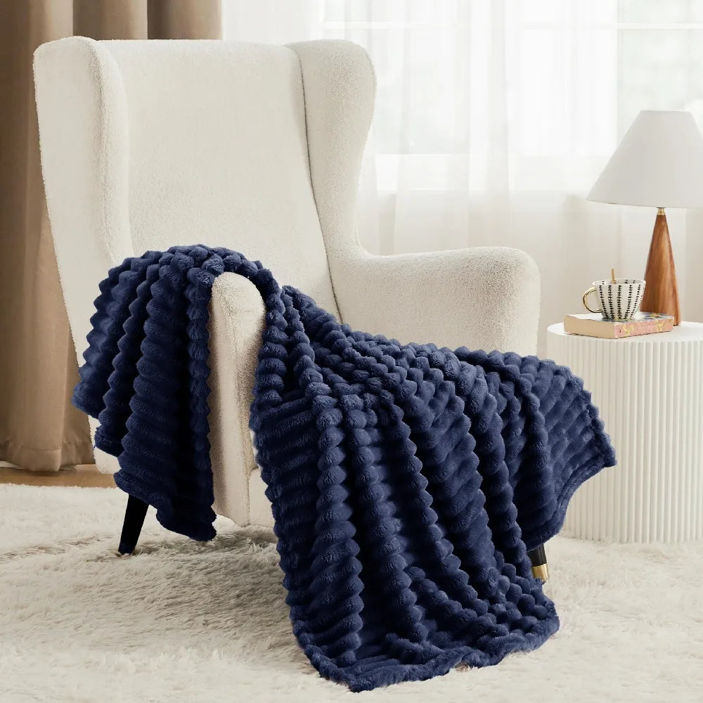 Bedsure GentleSoft White Throw Blanket for Couch - Cozy Blanket for Women, Cute Fleece Throws for Girls Sofa Couch Cover