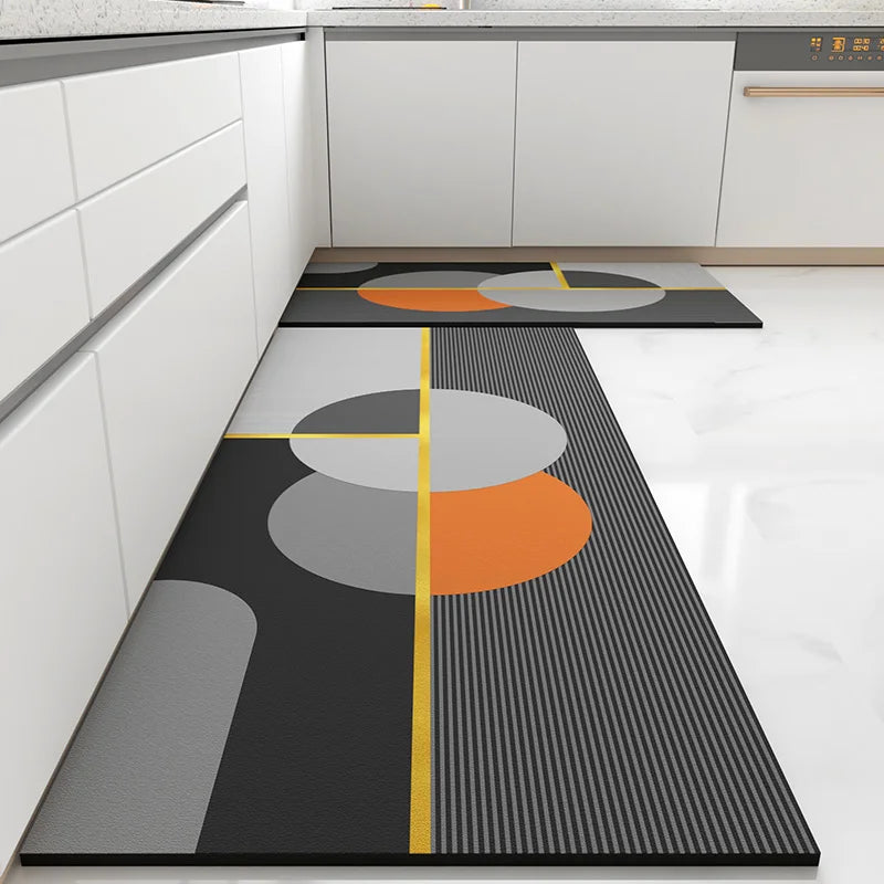 Kitchen rugs Waterproof Non-slip Carpet Oil-proof Leather Floor Mat  Home Decoration Area Rug alfombras de cocina