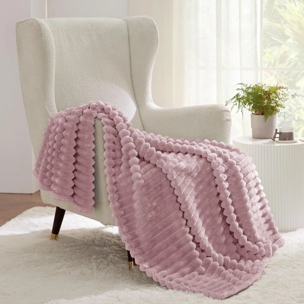 Bedsure GentleSoft White Throw Blanket for Couch - Cozy Blanket for Women, Cute Fleece Throws for Girls Sofa Couch Cover