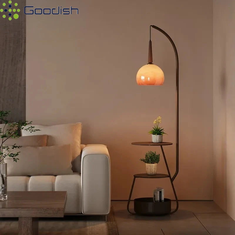 Janpanese Wabi-sabi Retro Art Creative Bending Pumpkin hat Lustre Lights LED Floor Lamps for Bedroom Home Decoration Chandelier