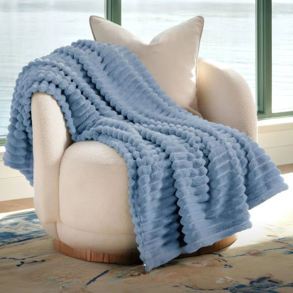 Bedsure GentleSoft White Throw Blanket for Couch - Cozy Blanket for Women, Cute Fleece Throws for Girls Sofa Couch Cover