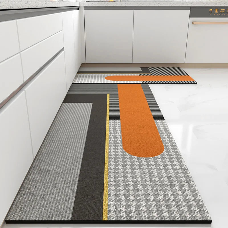 Kitchen rugs Waterproof Non-slip Carpet Oil-proof Leather Floor Mat  Home Decoration Area Rug alfombras de cocina