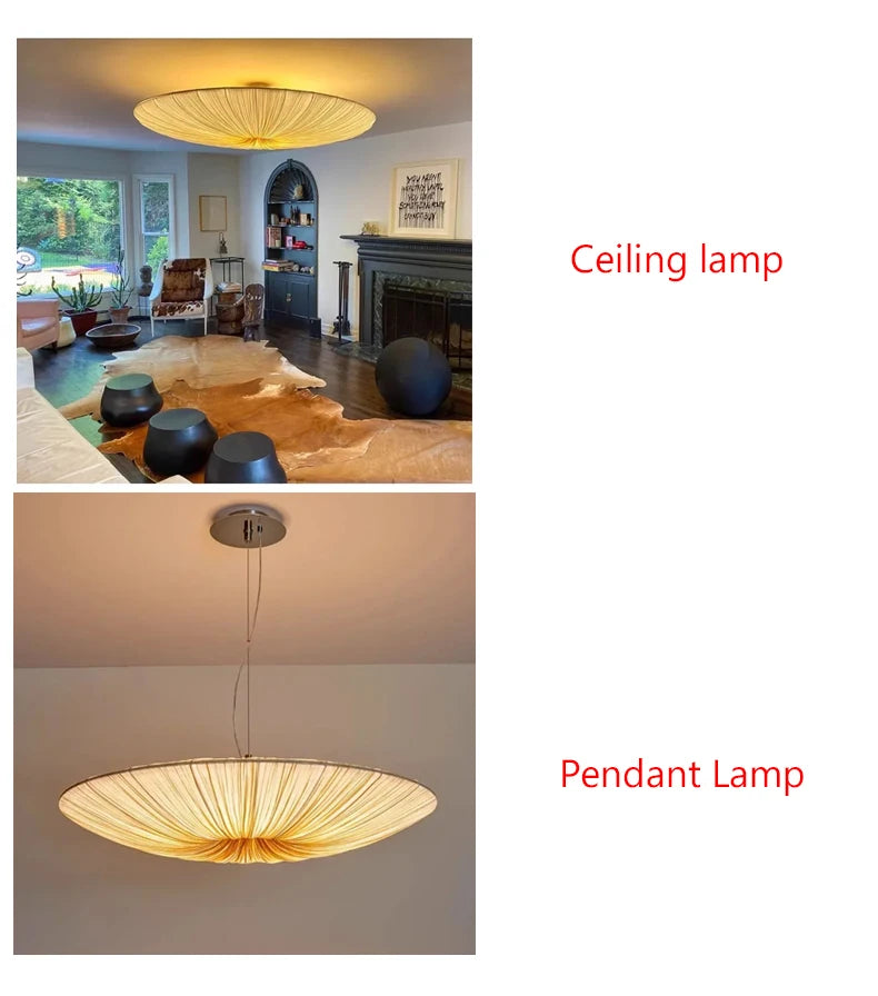 Japanese Wabi Sabi Cloth Pendant Light Bar Living Room B&B Bedroom Nordic Ceiling Chandelier Lighting Decor Lustre Hanging Lamps