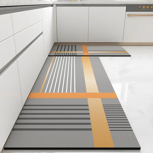 Kitchen rugs Waterproof Non-slip Carpet Oil-proof Leather Floor Mat  Home Decoration Area Rug alfombras de cocina