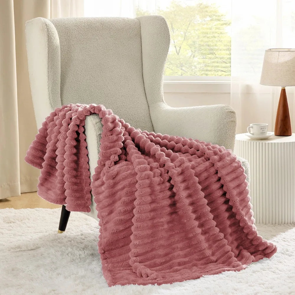 Bedsure GentleSoft White Throw Blanket for Couch - Cozy Blanket for Women, Cute Fleece Throws for Girls Sofa Couch Cover