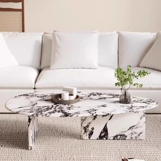 Living Room Trendy Coffee Table Neutral Marble Low Modern Coffee Table Tea Luxury Table Basse Minimaliste Balcony Furniture