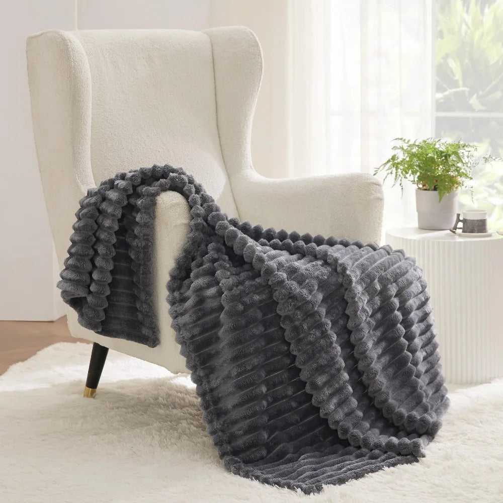 Bedsure GentleSoft White Throw Blanket for Couch - Cozy Blanket for Women, Cute Fleece Throws for Girls Sofa Couch Cover
