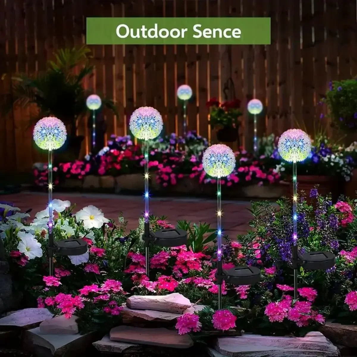 Solar Lights Outdoor Garden Decor,Solar Garden Lights Decorative Dandelion With LED Waterproof Solar Lights Outdoor For Yard