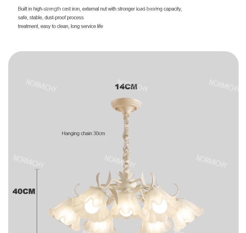 Special Promotions modern led white Flower glass suspended ceiling light Chandelier lustre Child room Bedroom Pendant lamps