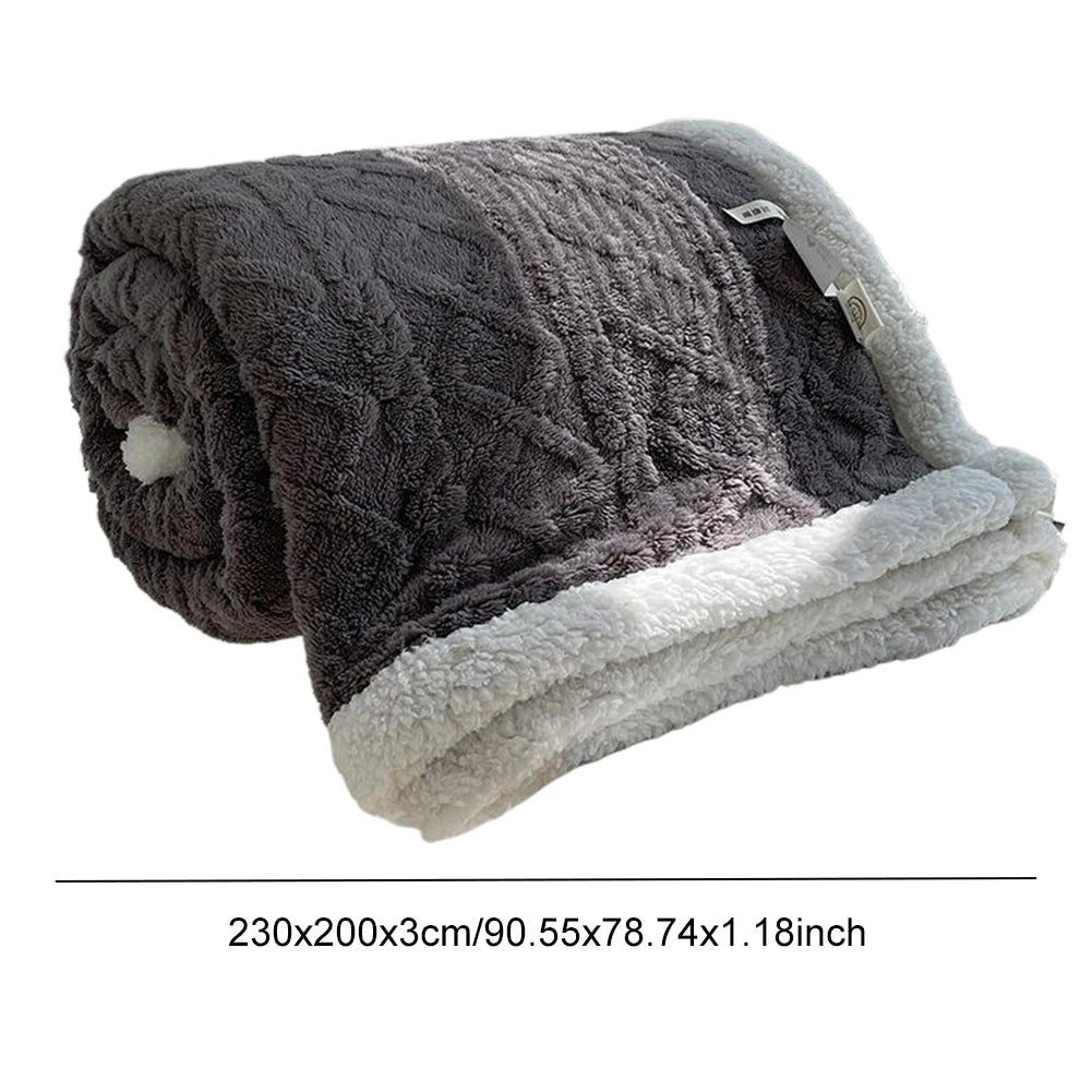 Lamb Fleece Throw Blanket Cozy Home Warm Sofa Blanket Winter Double Sided Throw Sofa Cover Thick Lamb Sleeping Blanket