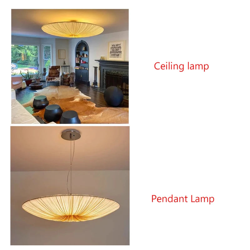 Japanese Wabi Sabi Cloth Pendant Light Bar Living Room B&B Bedroom Nordic Ceiling Chandelier Lighting Decor Lustre Hanging Lamps