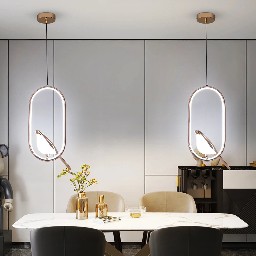 Ceiling Chandelier Nordic LED Bird Wall Lamp Living Room Hanging Lights Rotatable Pendant Light Bedside Indoor Decoration Lustre