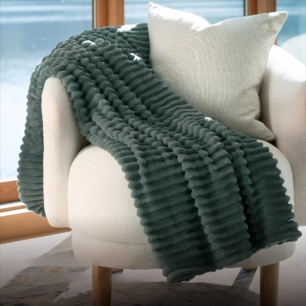 Bedsure GentleSoft White Throw Blanket for Couch - Cozy Blanket for Women, Cute Fleece Throws for Girls Sofa Couch Cover