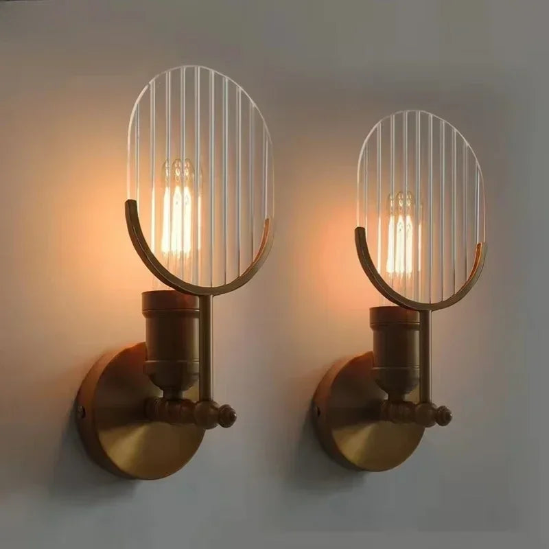 Modern Glass LED Wall Lamp Sconce Led Bedroom Wall Light Fixture for Home Decor Nordic Foyer Living Room Corridor E27 Luminaire