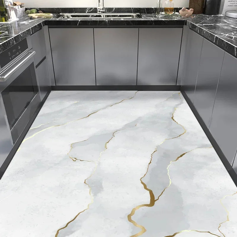 Kitchen rugs Waterproof Non-slip Carpet Oil-proof Leather Floor Mat  Home Decoration Area Rug alfombras de cocina