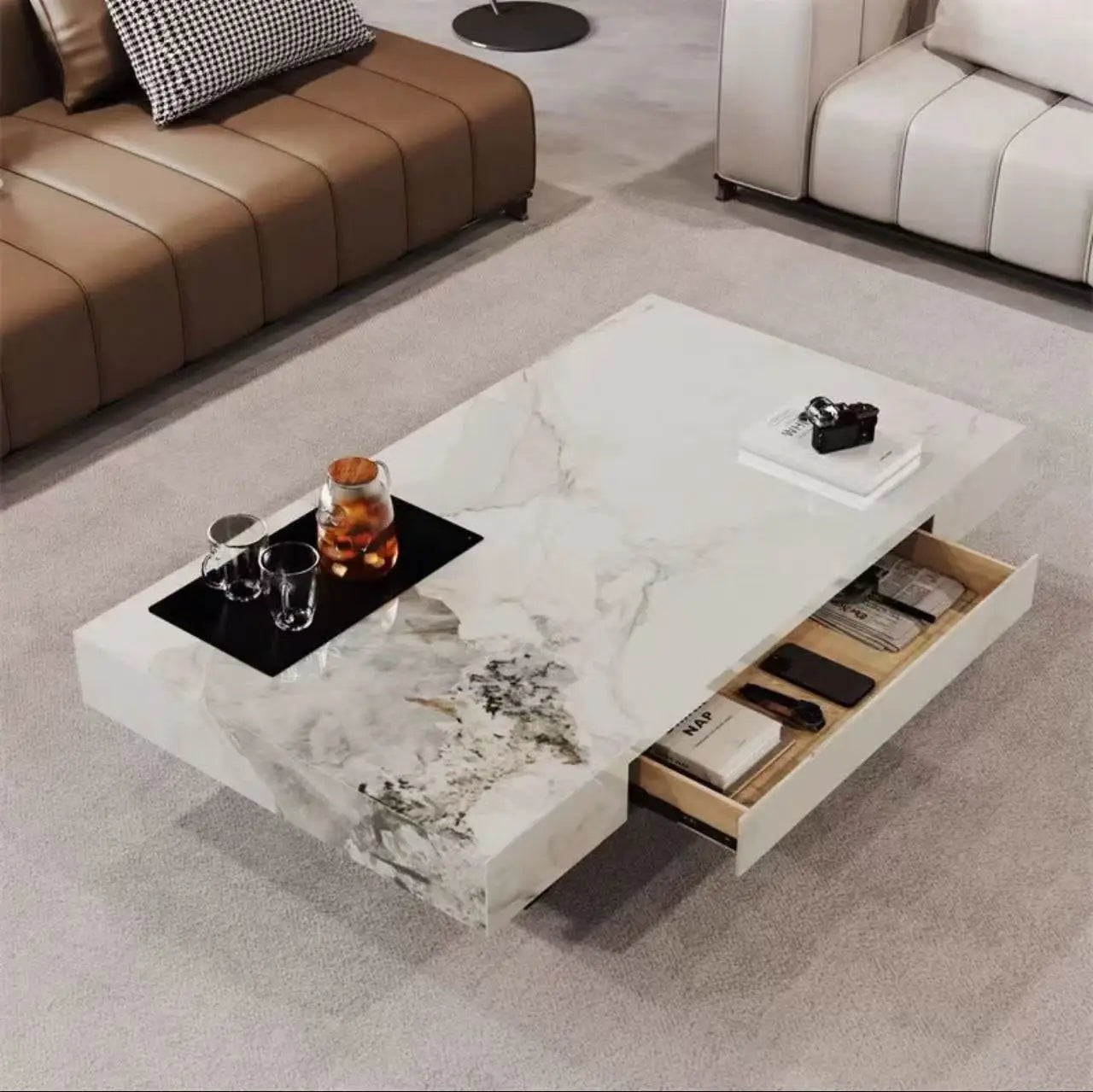 Decoration Living Room Minimalist Side Table Clear Cheap Unique Space Saving Coffee Table Nordic Mesas Bajas Home Furniture