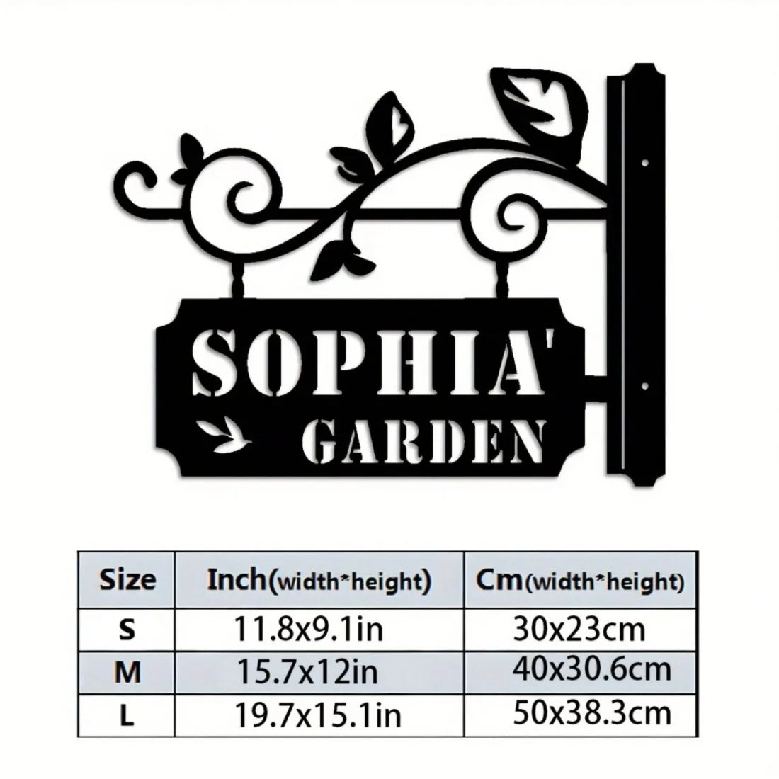 Customizable Metal Outdoor Garden Wall Decor - Personalized Name Stakes & Wall-Mounted Hangings.