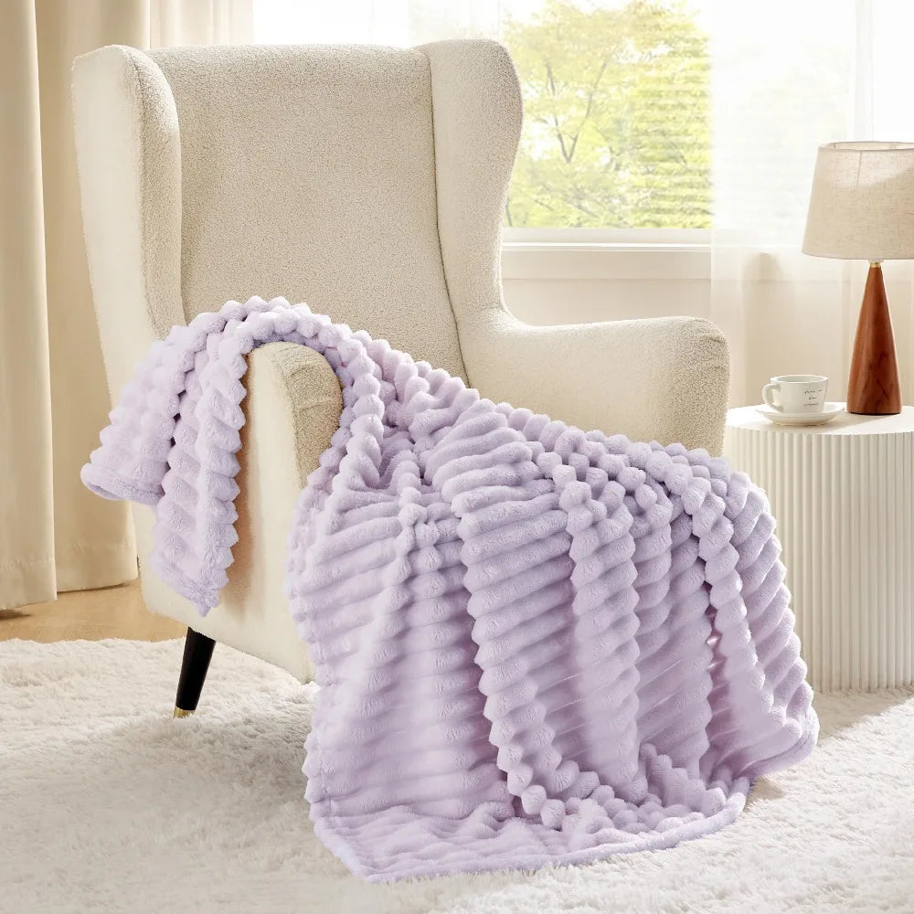 Bedsure GentleSoft White Throw Blanket for Couch - Cozy Blanket for Women, Cute Fleece Throws for Girls Sofa Couch Cover