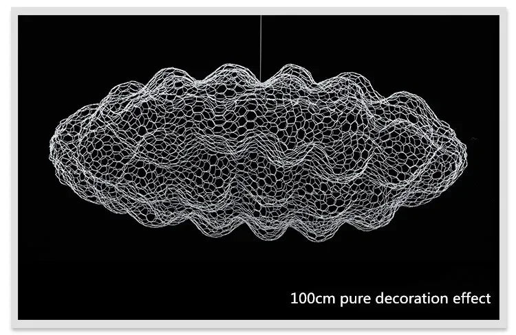 Danish Designer Pendant Lights LED Iron Mesh Cloud Chandeliers Staircase Industrial Loft Ceiling Lamps Corridor for Living Room