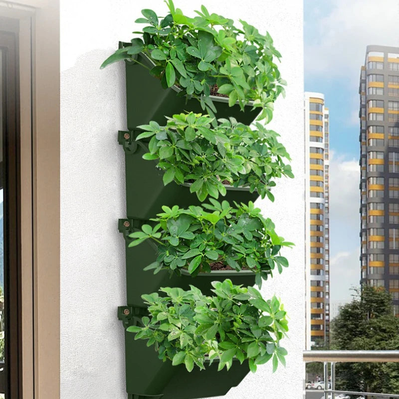 Balcony External Flower Pots Wall Hanging Flower Pot Luxury Morden Bonsai Pot Hydroponic Outdoor Household Garden Decoration