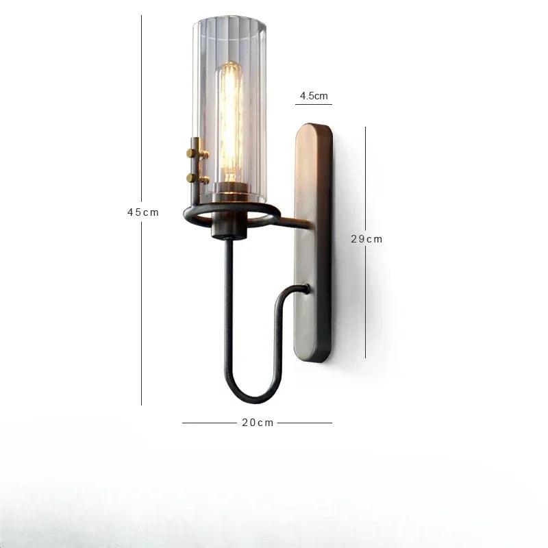 Modern Glass LED Wall Lamp Sconce Led Bedroom Wall Light Fixture for Home Decor Nordic Foyer Living Room Corridor E27 Luminaire