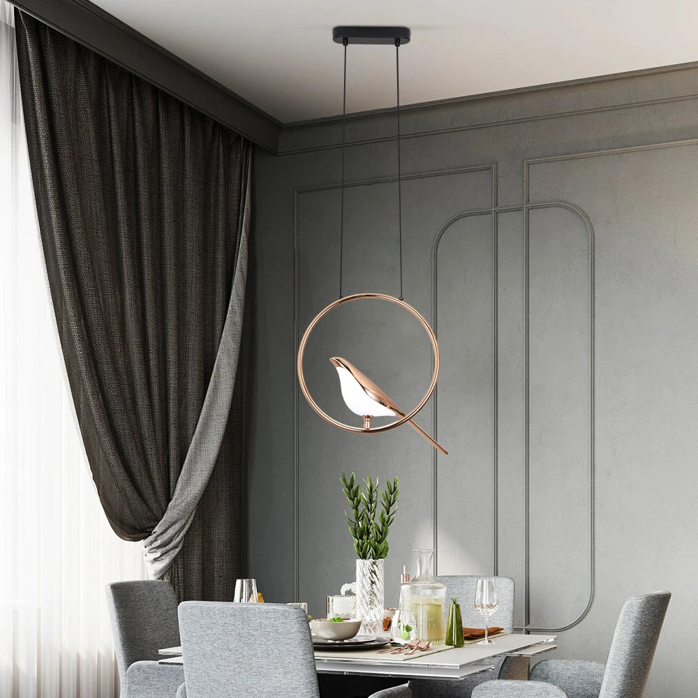 Ceiling Chandelier Nordic LED Bird Wall Lamp Living Room Hanging Lights Rotatable Pendant Light Bedside Indoor Decoration Lustre