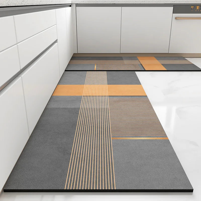 Kitchen rugs Waterproof Non-slip Carpet Oil-proof Leather Floor Mat  Home Decoration Area Rug alfombras de cocina