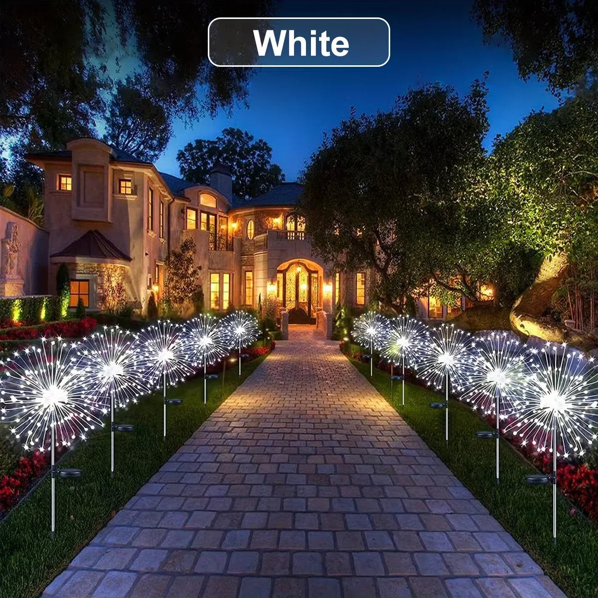 Outdoor LED Solar Firework Lights Garden Decoration Fairy Lights Waterproof Dandelion Lawn Lamp for Garden Landscape Lawn Decor