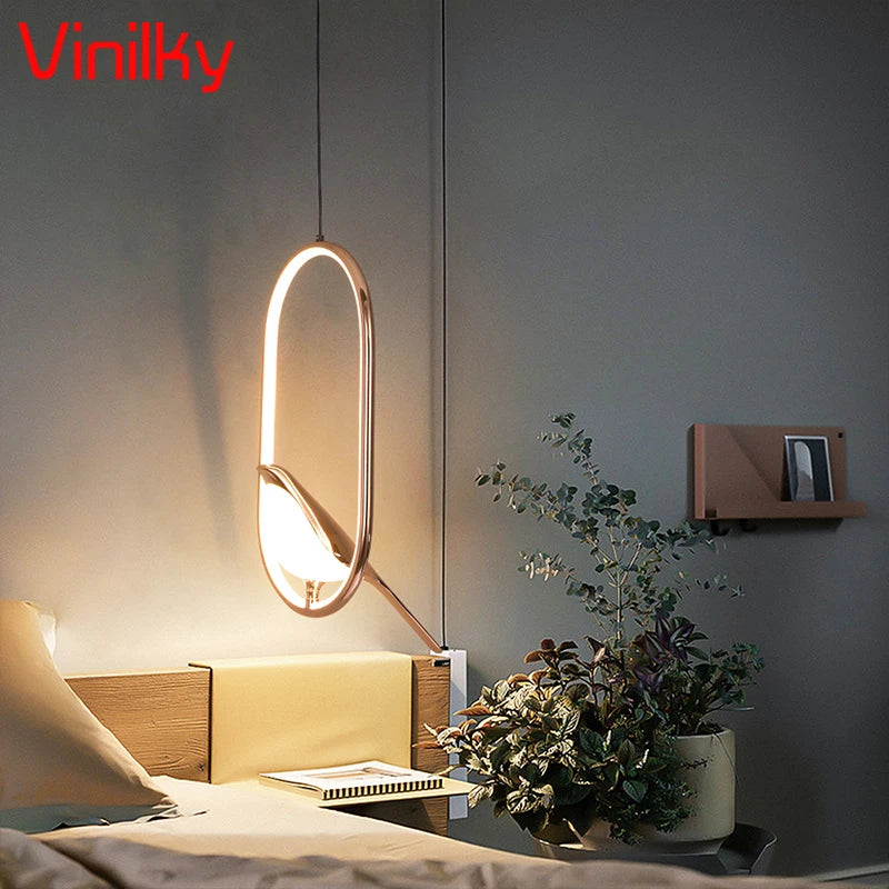 Ceiling Chandelier Nordic LED Bird Wall Lamp Living Room Hanging Lights Rotatable Pendant Light Bedside Indoor Decoration Lustre