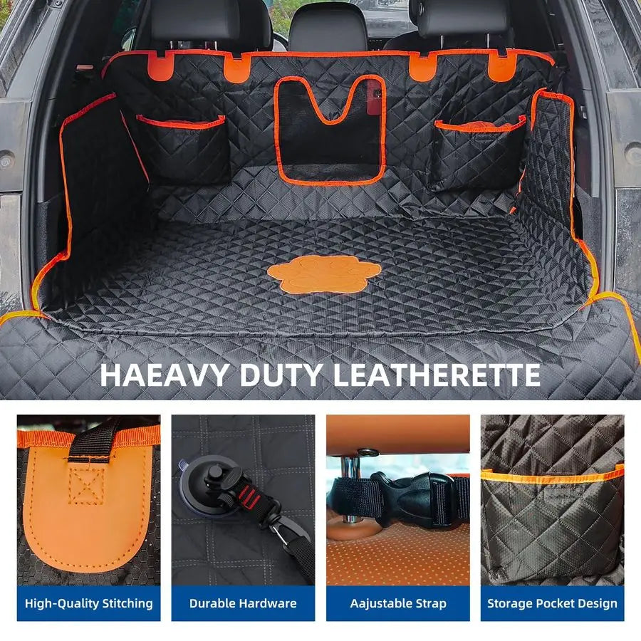 SUV Cargo Liner, 600D Waterproof Pet Trunk Cargo Cover Dog Seat Mat for SUVs Sedans Vans with Bumper Flap Protector, NonSlip, La