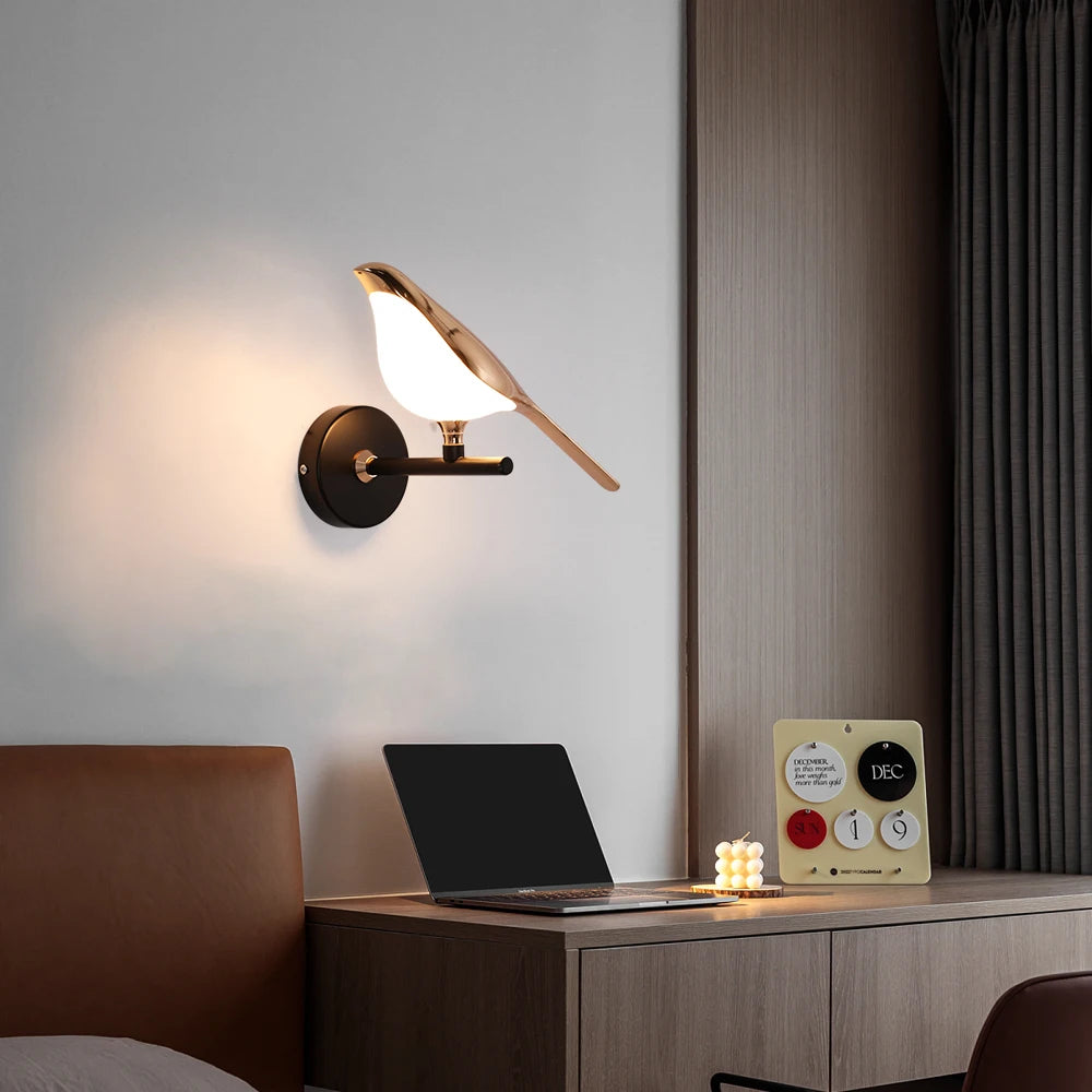 Ceiling Chandelier Nordic LED Bird Wall Lamp Living Room Hanging Lights Rotatable Pendant Light Bedside Indoor Decoration Lustre