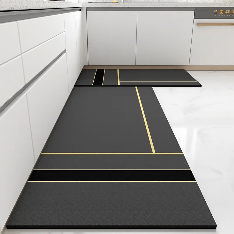 Kitchen rugs Waterproof Non-slip Carpet Oil-proof Leather Floor Mat  Home Decoration Area Rug alfombras de cocina