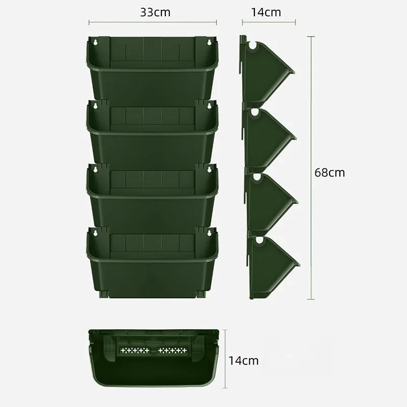 Balcony External Flower Pots Wall Hanging Flower Pot Luxury Morden Bonsai Pot Hydroponic Outdoor Household Garden Decoration
