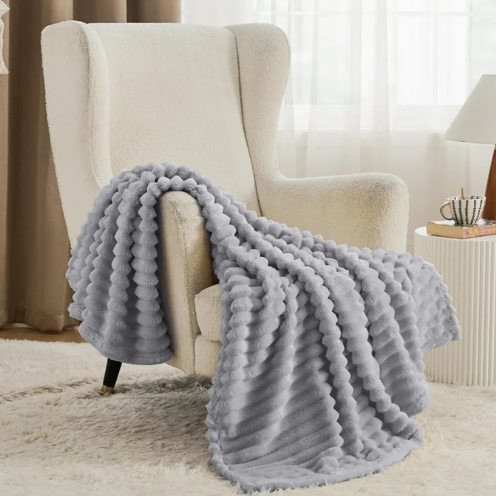 Bedsure GentleSoft White Throw Blanket for Couch - Cozy Blanket for Women, Cute Fleece Throws for Girls Sofa Couch Cover