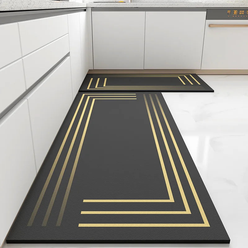 Kitchen rugs Waterproof Non-slip Carpet Oil-proof Leather Floor Mat  Home Decoration Area Rug alfombras de cocina